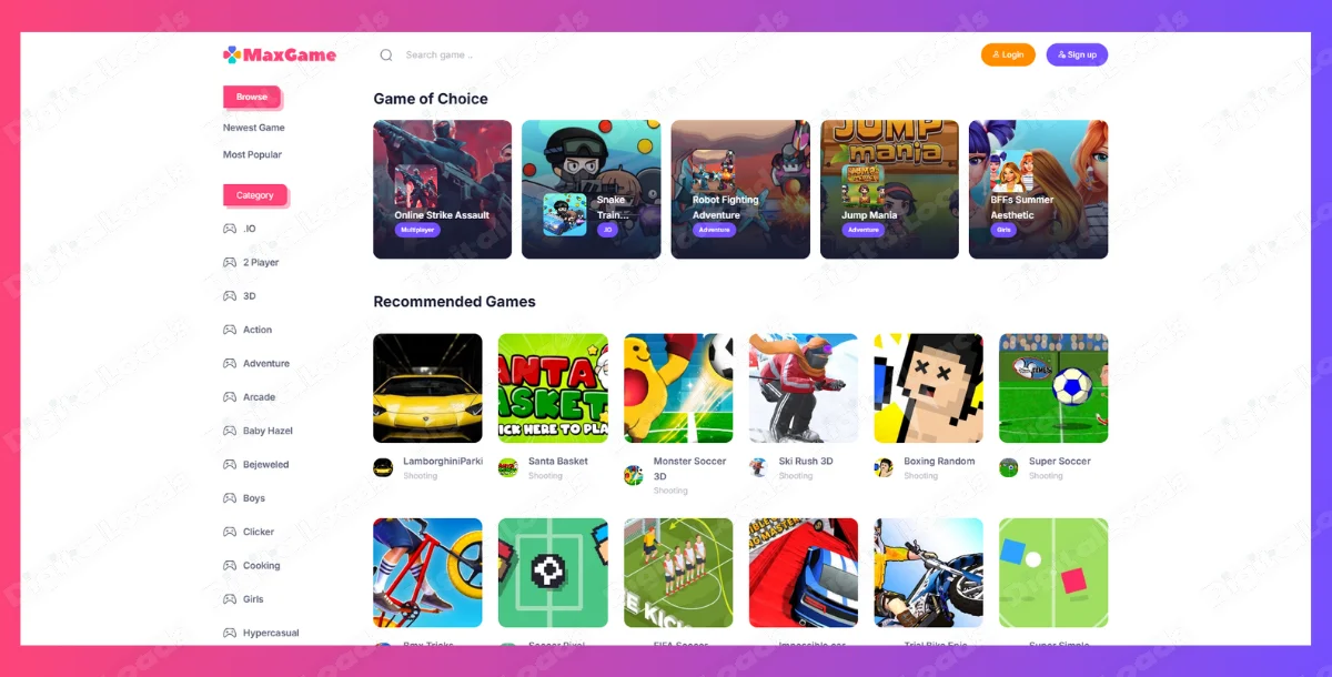MaxGame - HTML5 Arcade Games, Support Game Scraper, One Click Import All Game